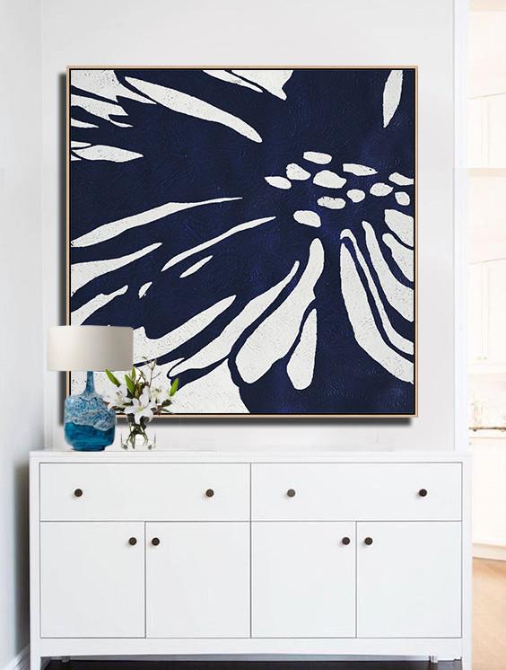 Navy Blue Minimalist Painting #NV287A - Click Image to Close